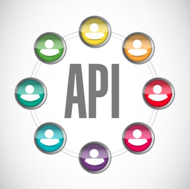 API topluluk işareti kavramı illüstrasyon