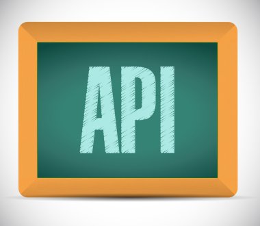 API işareti kavramı illüstrasyon tasarımı