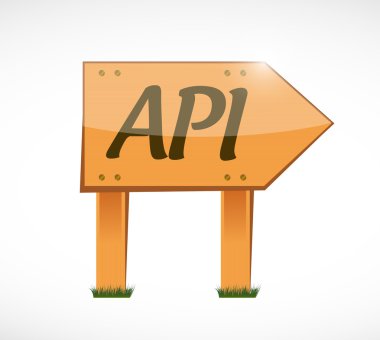 API ahşap işareti konsept illüstrasyon tasarımı