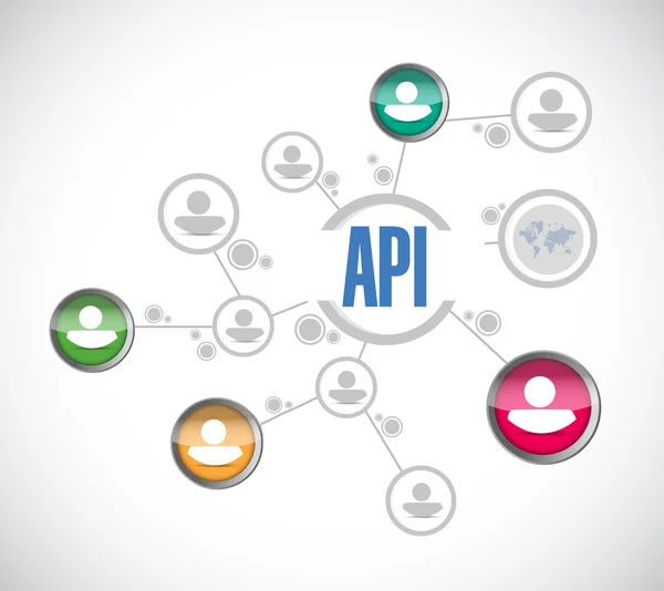 API emberek diagram jel fogalma — Stock Fotó