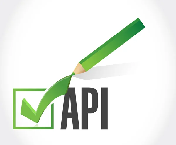 Api check mark sign concept illustration — Stock Photo, Image