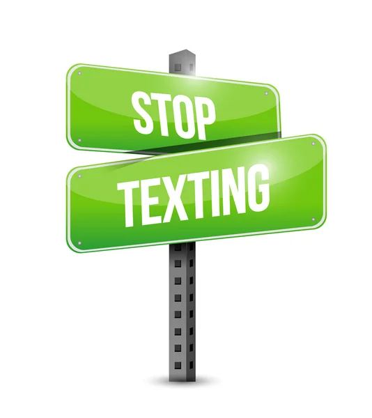 Sluta skicka SMS vägskylt koncept — Stockfoto