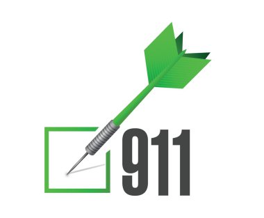 911 check dart sign concept illustration clipart