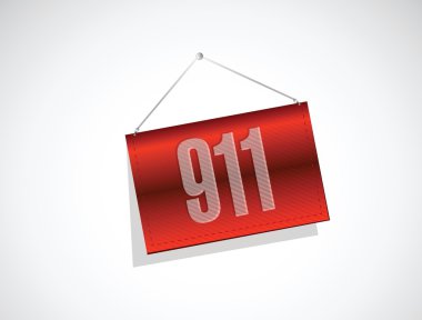 911 afiş işareti kavramı illüstrasyon