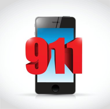 911 telefonu işareti konsept illüstrasyon tasarımı
