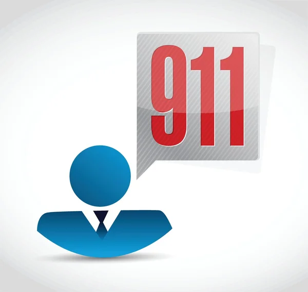 911 ícone avatar signo conceito ilustração —  Vetores de Stock