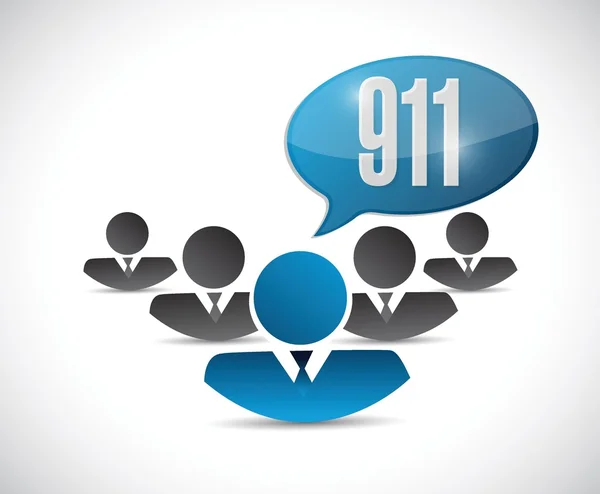 911 支持团队标志概念图 — 图库矢量图片