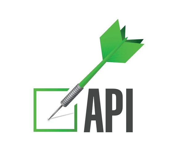 API check dart tecken konceptet illustration — Stock vektor