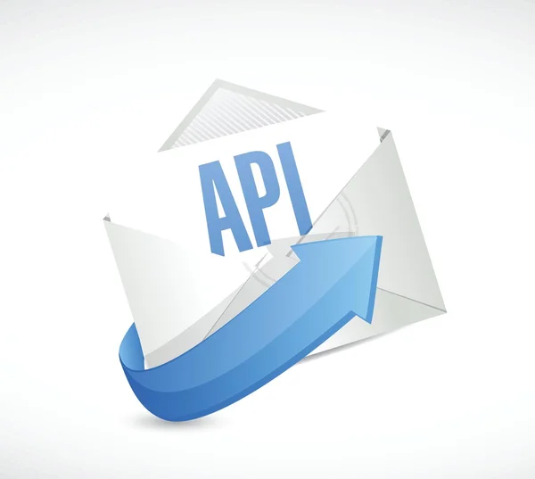 Api mail signo conceito ilustração design —  Vetores de Stock