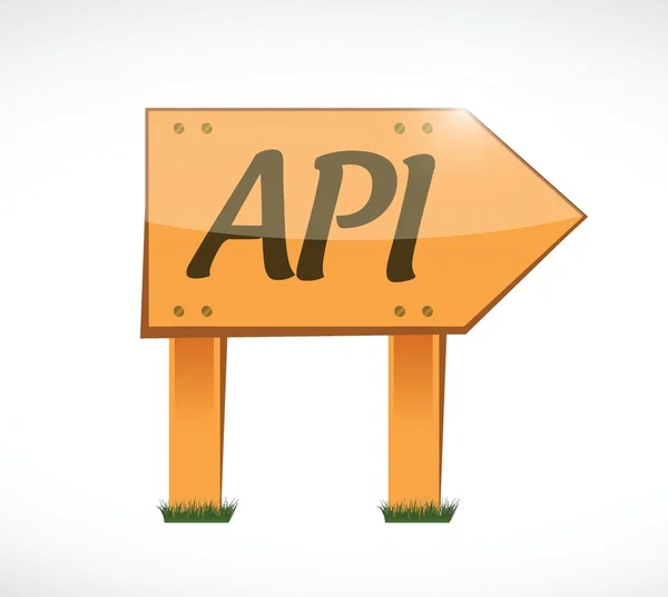 API trä skylt konceptet illustration — Stock vektor