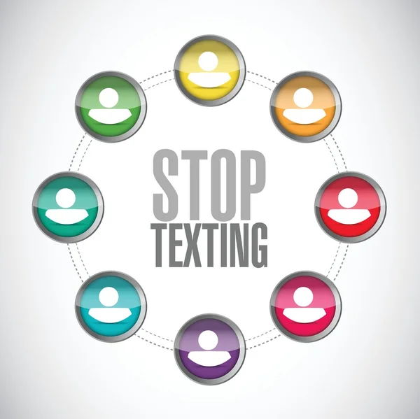 Stop texting people sign concept illustration — Stock Vector