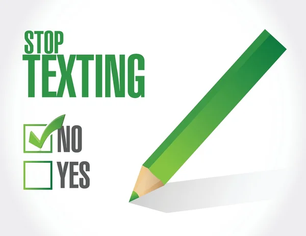 Stop texting checklist sign concept — Stock Vector