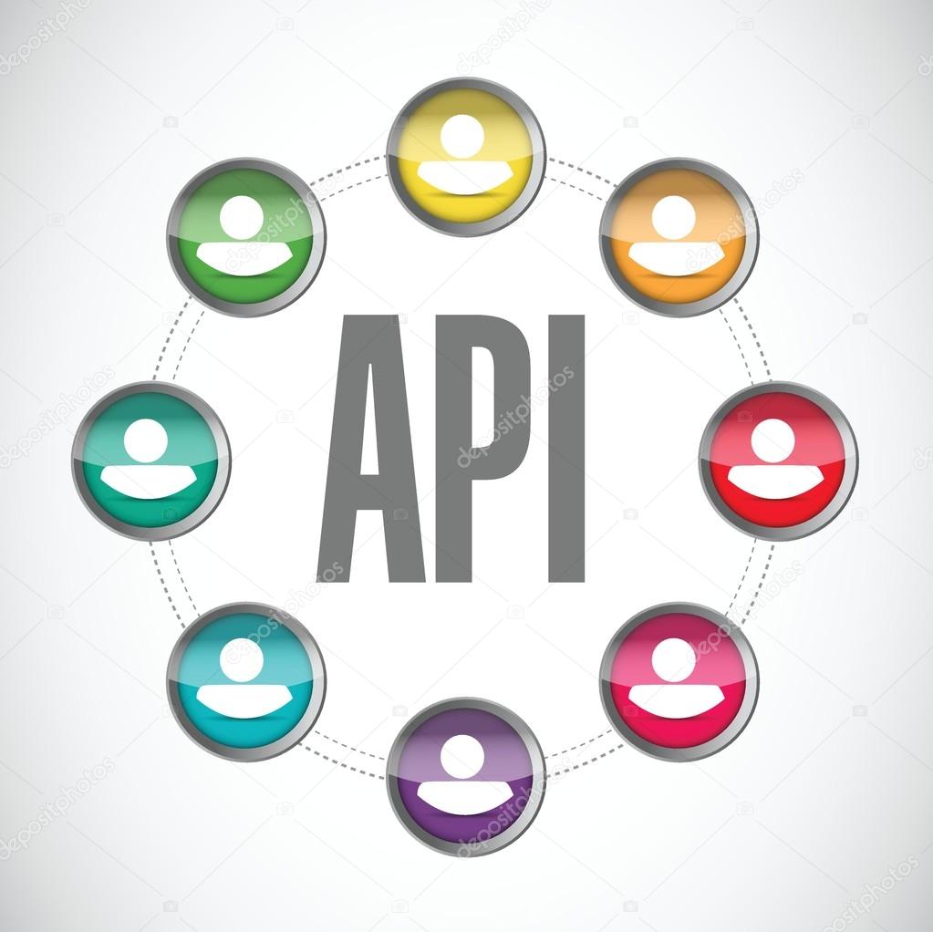 Api community sign concept illustration design