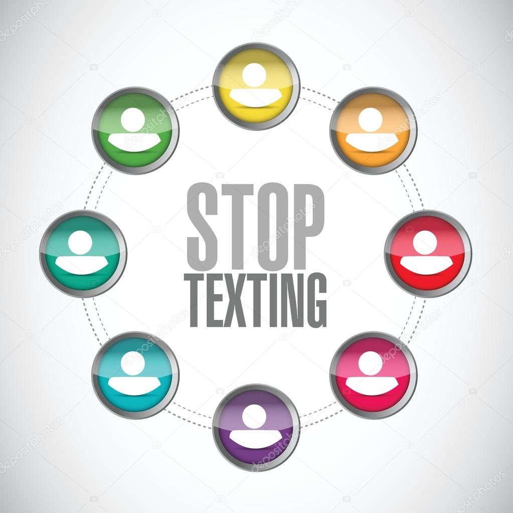 stop texting people sign concept illustration