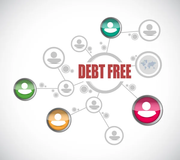 Dívida livre pessoas rede sinal conceito — Fotografia de Stock