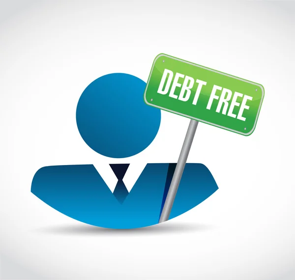 Debt free avatar sign concept illustration — Stock Photo, Image