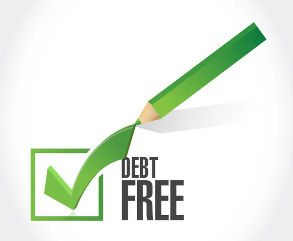 Debt free check mark sign concept — Stock Photo, Image