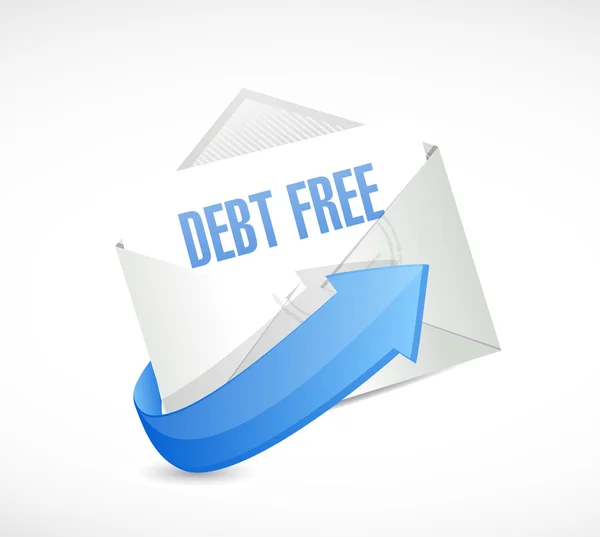 Debt free mail sign concept illustration — Stock Photo, Image