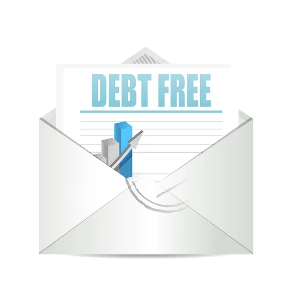 Debt free business graph sign concept — Stock Photo, Image