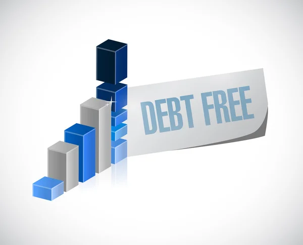 Debt free business graph sign concept — Stock Photo, Image