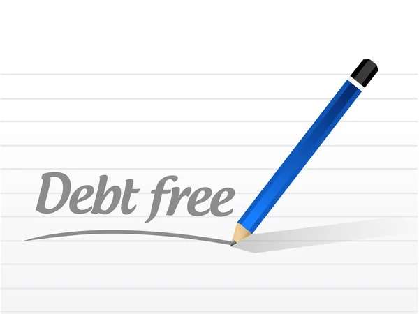 Dívida mensagem livre sinal conceito ilustração — Fotografia de Stock