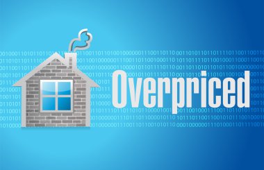 overpriced house market sign concept clipart