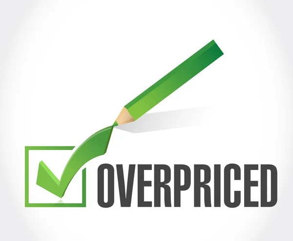 Overpriced check mark sign concept — Stock Photo, Image