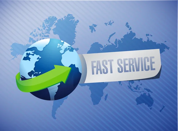 Fast service international globe sign concept — Stock Photo, Image