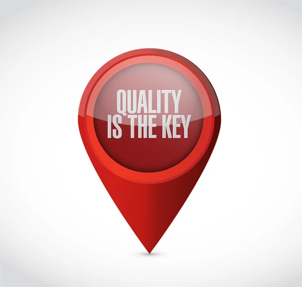 Quality is the key pointer sign concept — Stock Photo, Image