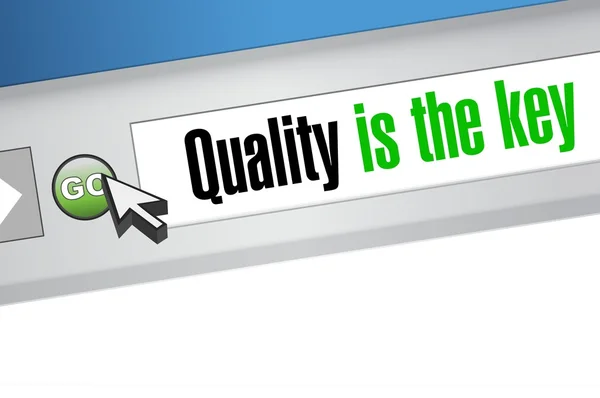 Quality is the key browser sign concept — Stock Photo, Image