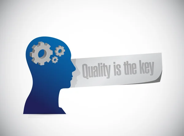 Quality is the key people head sign concept — стоковое фото