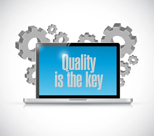 Quality is the key tech computer sign concept — Stock Photo, Image