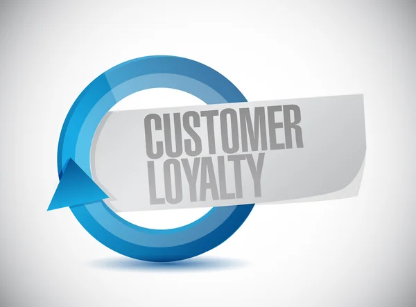 Klient lojalność niebieski cyklu znak koncepcja — Zdjęcie stockowe