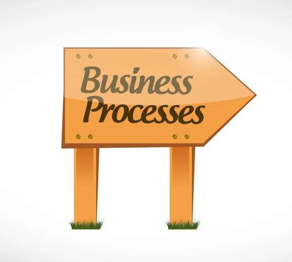 ビジネス プロセス木製サインの概念 — ストック写真