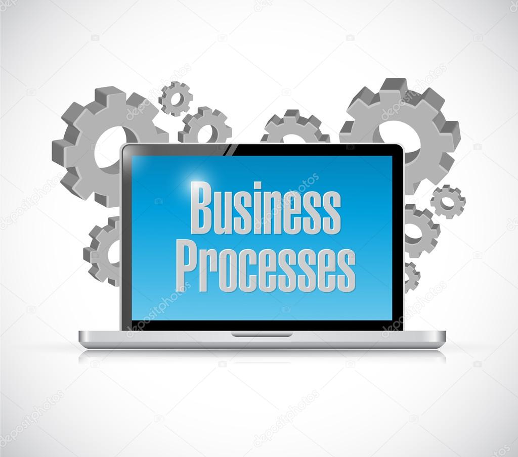 business processes tech computer sign concept