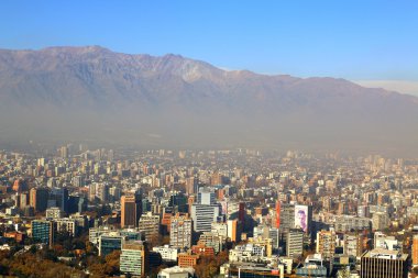 Santiago de Chile 'in panoramik manzarası 