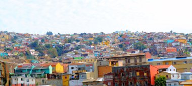 Valparaiso, Şili tepelerde renkli binalar
