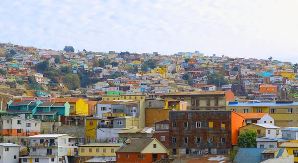 Hill vista superior de valparaíso chile skyline . — Fotografia de Stock