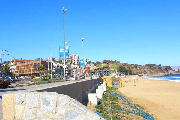 Virgínia del Mar, Re=aca e Valparaíso - Chile. vista para a praia — Fotografia de Stock