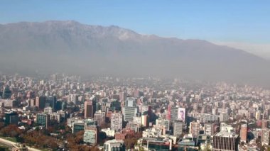Chile capital Santiago Skyline Timelapse. andes mountains