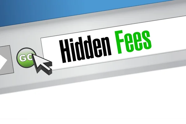 Hidden fees web browser sign concept — Stock Photo, Image