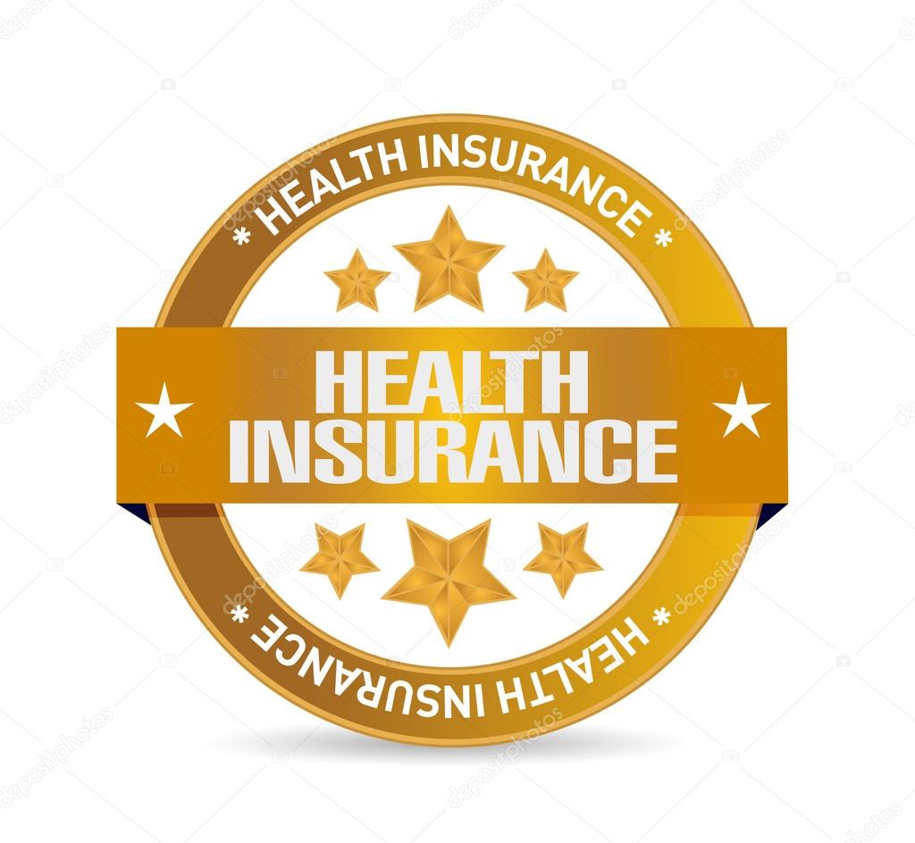 Health Insurance seal sign concept
