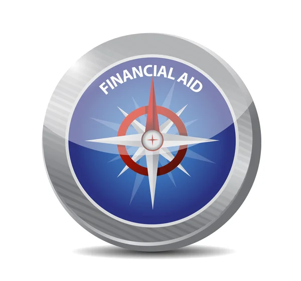Finansowa pomoc znak kompas koncepcja — Zdjęcie stockowe