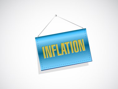 Enflasyon işareti kavramı illüstrasyon asılı