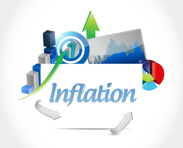 Inflation business diagrammer tegn koncept - Stock-foto