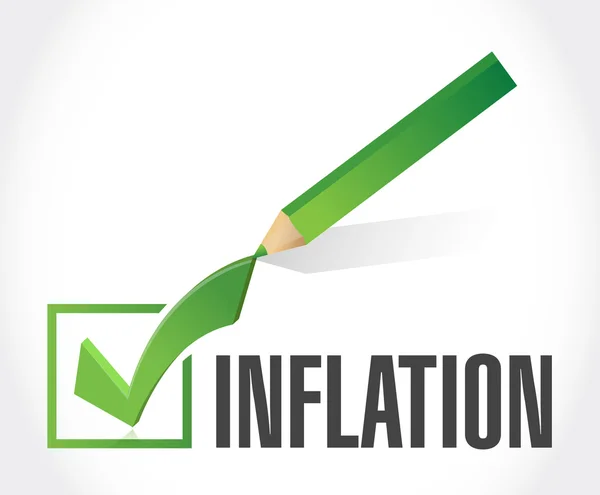 Inflation check mark sign concept — Stock Photo, Image