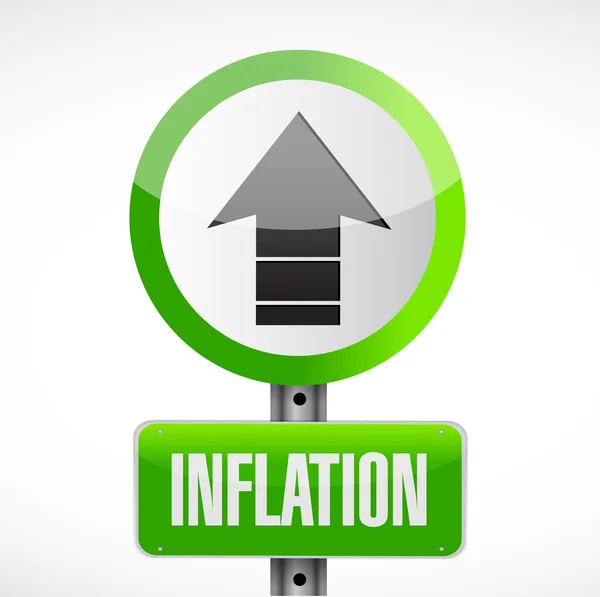 Enflasyon yol işareti kavramı illüstrasyon — Stok fotoğraf