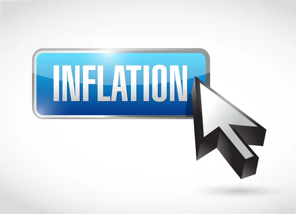 Inflation knap tegn koncept illustration - Stock-foto