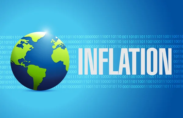Inflationen globe binära tecken koncept — Stockfoto