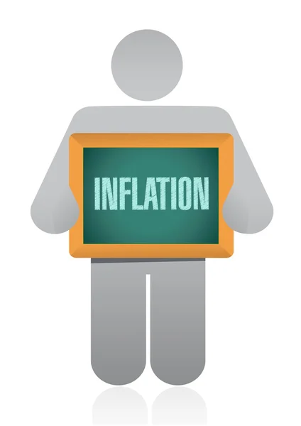 Inflationen stiger ombord tecken konceptet illustration — Stockfoto